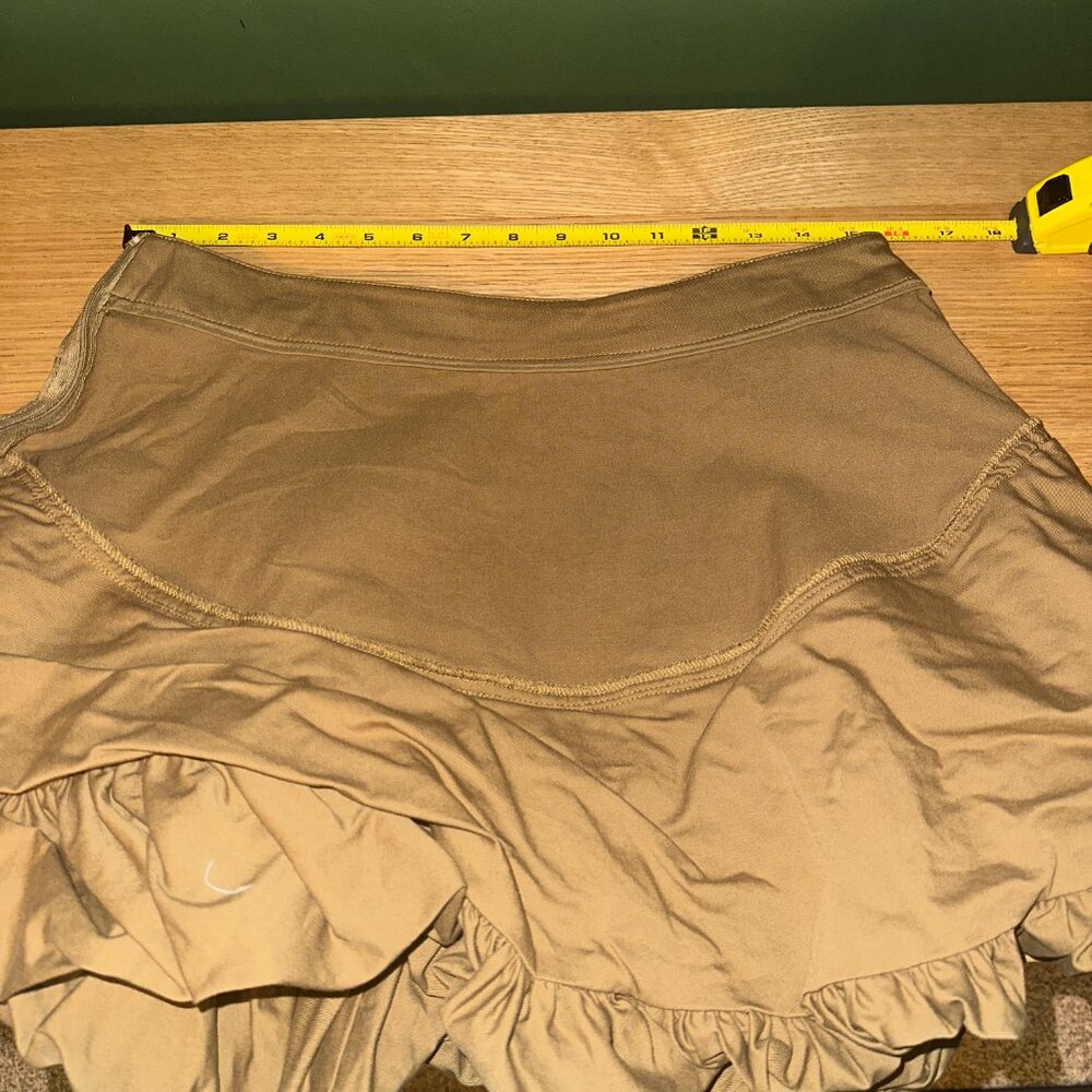 Gathered Hem Mini Skirt in Khaki - Picture 7 of 9